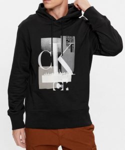 CALVIN KLEIN JEANS – Felpa Uomo Connected Layer Landscape Nero