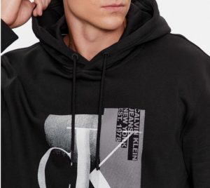 CALVIN KLEIN JEANS – Felpa Uomo Connected Layer Landscape Nero