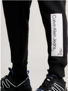 CALVIN KLEIN JEANS – Pantaloni Tuta Uomo in Felpa di Cotone Nero