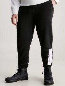 CALVIN KLEIN JEANS – Pantaloni Tuta Uomo in Felpa di Cotone Nero