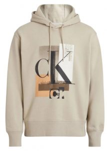 CALVIN KLEIN JEANS – Felpa Uomo Connected Layer Landscape Beige