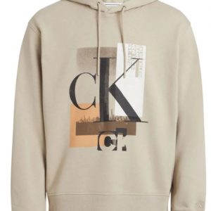 CALVIN KLEIN JEANS – Felpa Uomo Connected Layer Landscape Beige