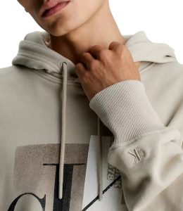 CALVIN KLEIN JEANS – Felpa Uomo Connected Layer Landscape Beige