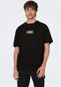 ONLY& SONS – O-Neck T-Shirt Uomo with Print King James Nero
