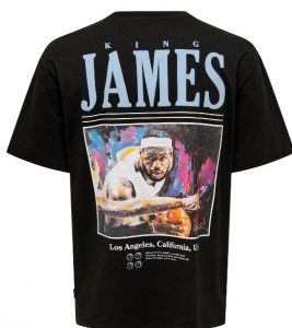 ONLY& SONS – O-Neck T-Shirt Uomo with Print King James Nero
