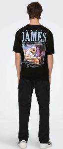 ONLY& SONS – O-Neck T-Shirt Uomo with Print King James Nero