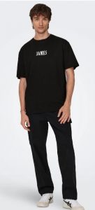 ONLY& SONS – O-Neck T-Shirt Uomo with Print King James Nero
