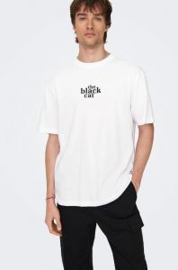 ONLY& SONS – O-Neck T-Shirt Uomo with Print Bianco