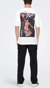 ONLY& SONS – O-Neck T-Shirt Uomo with Print Bianco