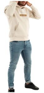 CALVIN KLEIN JEANS – Felpa Uomo con Cappuccio Stacked Archival Hoodie Guscio D’Uovo
