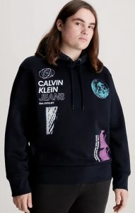 CALVIN KLEIN JEANS – Felpa Uomo con Cappuccio Multi Logo dal Taglio Relaxed Nero