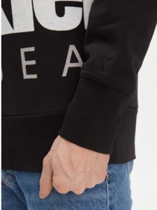 CALVIN KLEIN JEANS – Felpa Uomo con Cappuccio e Logo in Cotone Taglio Relaxed Nero