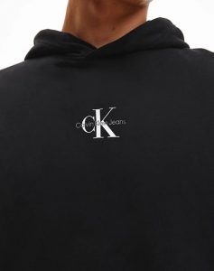 CALVIN KLEIN JEANS – Felpa Uomo con Cappuccio Monogram Nero