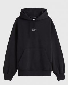 CALVIN KLEIN JEANS – Felpa Uomo con Cappuccio Monogram Nero