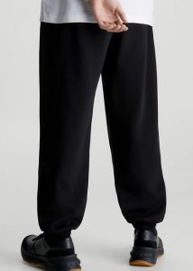 CALVIN KLEIN JEANS – Pantaloni Tuta Uomo in Cotone Taglio Relaxed Nero