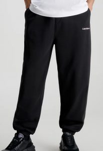 CALVIN KLEIN JEANS – Pantaloni Tuta Uomo in Cotone Taglio Relaxed Nero
