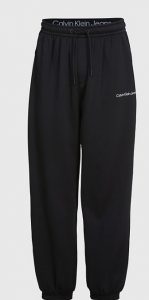 CALVIN KLEIN JEANS – Pantaloni Tuta Uomo in Cotone Taglio Relaxed Nero