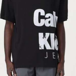 CALVIN KLEIN JEANS – Maglietta Uomo Varsity con Logo Audace Nero