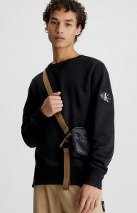 CALVIN KLEIN JEANS – Felpa Uomo con Stemma Monogram Nero