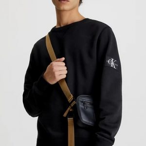 CALVIN KLEIN JEANS – Felpa Uomo con Stemma Monogram Nero