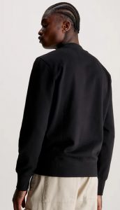 CALVIN KLEIN JEANS – Felpa in Pile di Misto Cotone Nero
