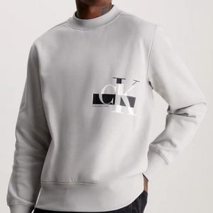 CALVIN KLEIN JEANS – Felpa in Pile di Misto Cotone Porpoise