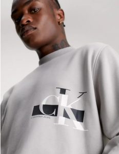 CALVIN KLEIN JEANS – Felpa in Pile di Misto Cotone Porpoise