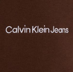 CALVIN KLEIN JEANS – Pantaloni Tuta Uomo in Cotone Taglio Relaxed Marrone Scuro