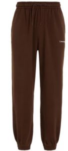 CALVIN KLEIN JEANS – Pantaloni Tuta Uomo in Cotone Taglio Relaxed Marrone Scuro