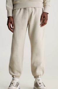 CALVIN KLEIN JEANS – Pantaloni Tuta Uomo in Cotone Taglio Relaxed Beige