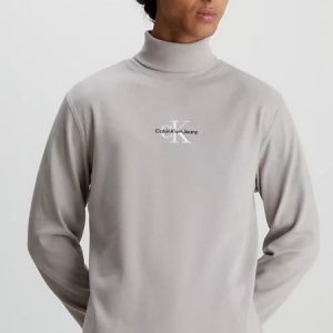CALVIN KLEIN JEANS – T-Shirt Collo Alto Manica Lunga Slim Porpoise