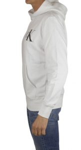 CALVIN KLEIN JEANS – Felpa Uomo con Cappuccio Bianco
