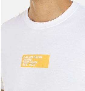 CALVIN KLEIN JEANS – Maglietta Centre Box Logo Bianco