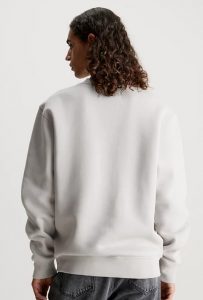 CALVIN KLEIN JEANS – Felpa in Pile di Misto Cotone e Logo Centrale Porpoise