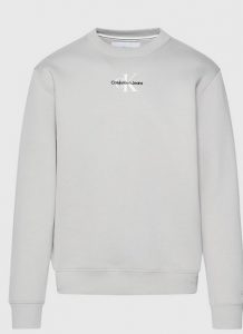 CALVIN KLEIN JEANS – Felpa in Pile di Misto Cotone e Logo Centrale Porpoise