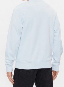 CALVIN KLEIN JEANS – Felpa Uomo Logo Repeat Celeste Pastello