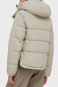 CALVIN KLEIN JEANS – Piumino Donna con Cappuccio in Poliestere Riciclato Beige