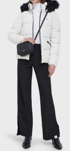 CALVIN KLEIN JEANS – Piumino Corto Donna con Cappuccio Attillato Bianco