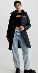CALVIN KLEIN JEANS – Piumino Donna con Cappuccio Nero
