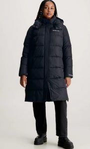 CALVIN KLEIN JEANS – Piumino Donna con Cappuccio Nero