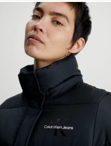 CALVIN KLEIN JEANS – Piumino Donna con Cappuccio Nero