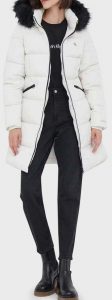 CALVIN KLEIN JEANS – Piumino Donna con Cappuccio Attillato Bianco