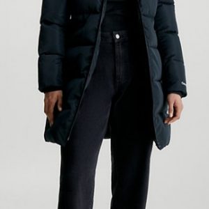 CALVIN KLEIN JEANS – Piumino Donna con Cappuccio Attillato Nero