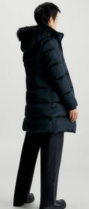 CALVIN KLEIN JEANS – Piumino Donna con Cappuccio Attillato Nero