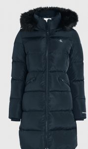 CALVIN KLEIN JEANS – Piumino Donna con Cappuccio Attillato Nero