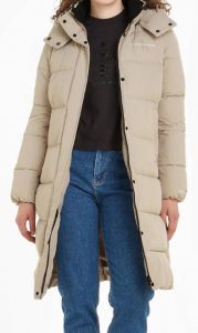 CALVIN KLEIN JEANS – Piumino Donna con Cappuccio Beige