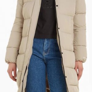 CALVIN KLEIN JEANS – Piumino Donna con Cappuccio Beige