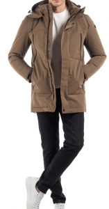 OVER/D – Giaccone Lungo Uomo con Cappuccio Beige