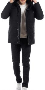 OVER/D – Giaccone Lungo Uomo con Cappuccio Nero