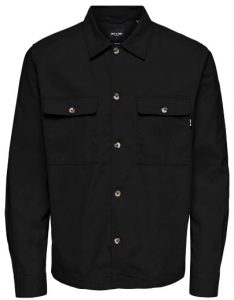 ONLY & SONS – Camicia Uomo Twill Overshirt Nero
